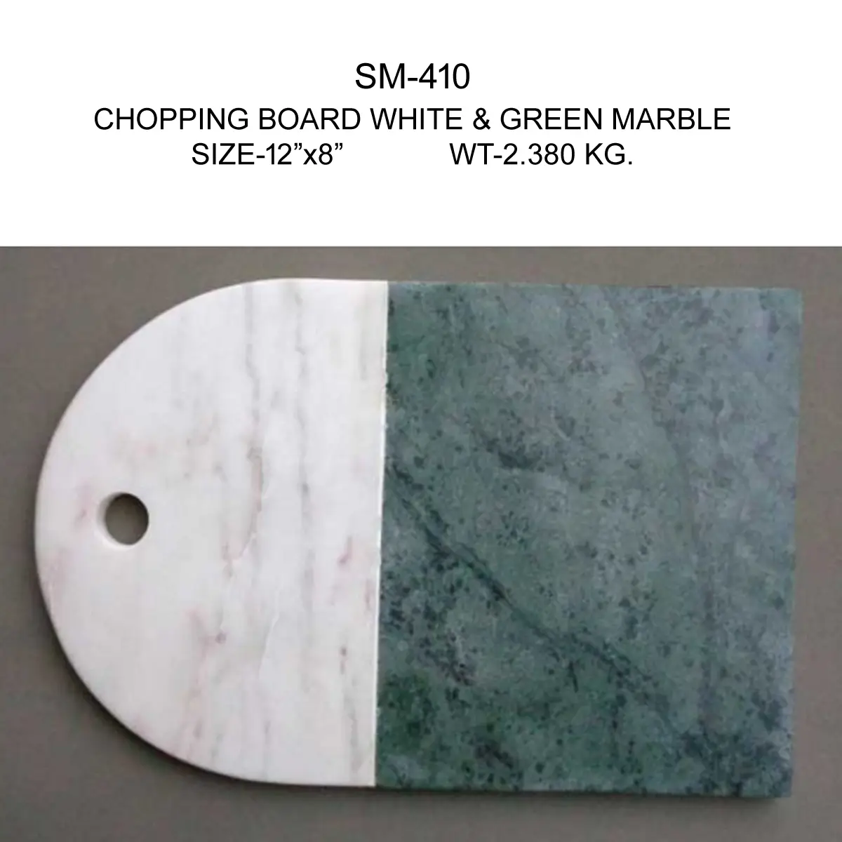 CHOPPING BOARD WHITE AND GREEN
MARBLE